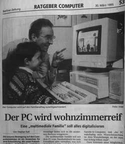 Computerseite in Zeitung