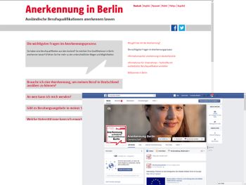 Screenshot Website Anerkennung Berlin