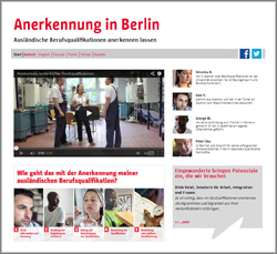 Screenshot Website Anerkennung Berlin